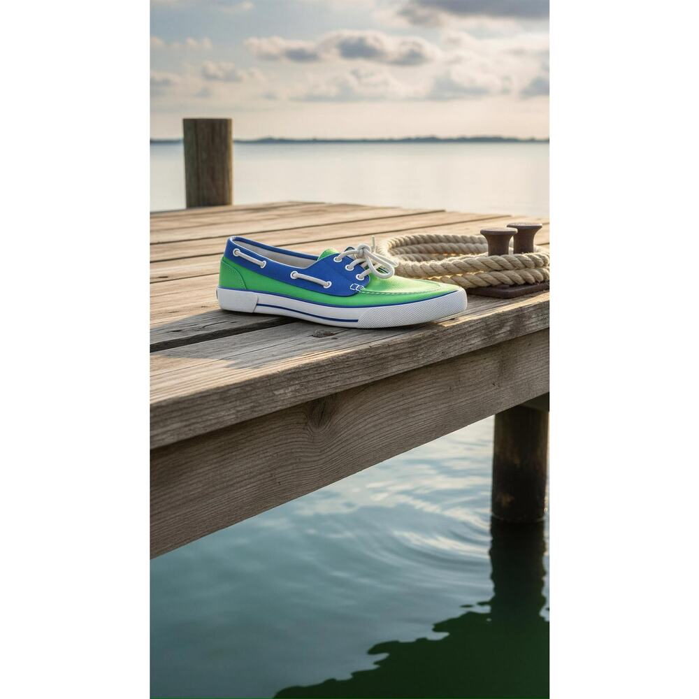 Polo Ralph Lauren Womens Boat Shoes Blue Green Size 9.5